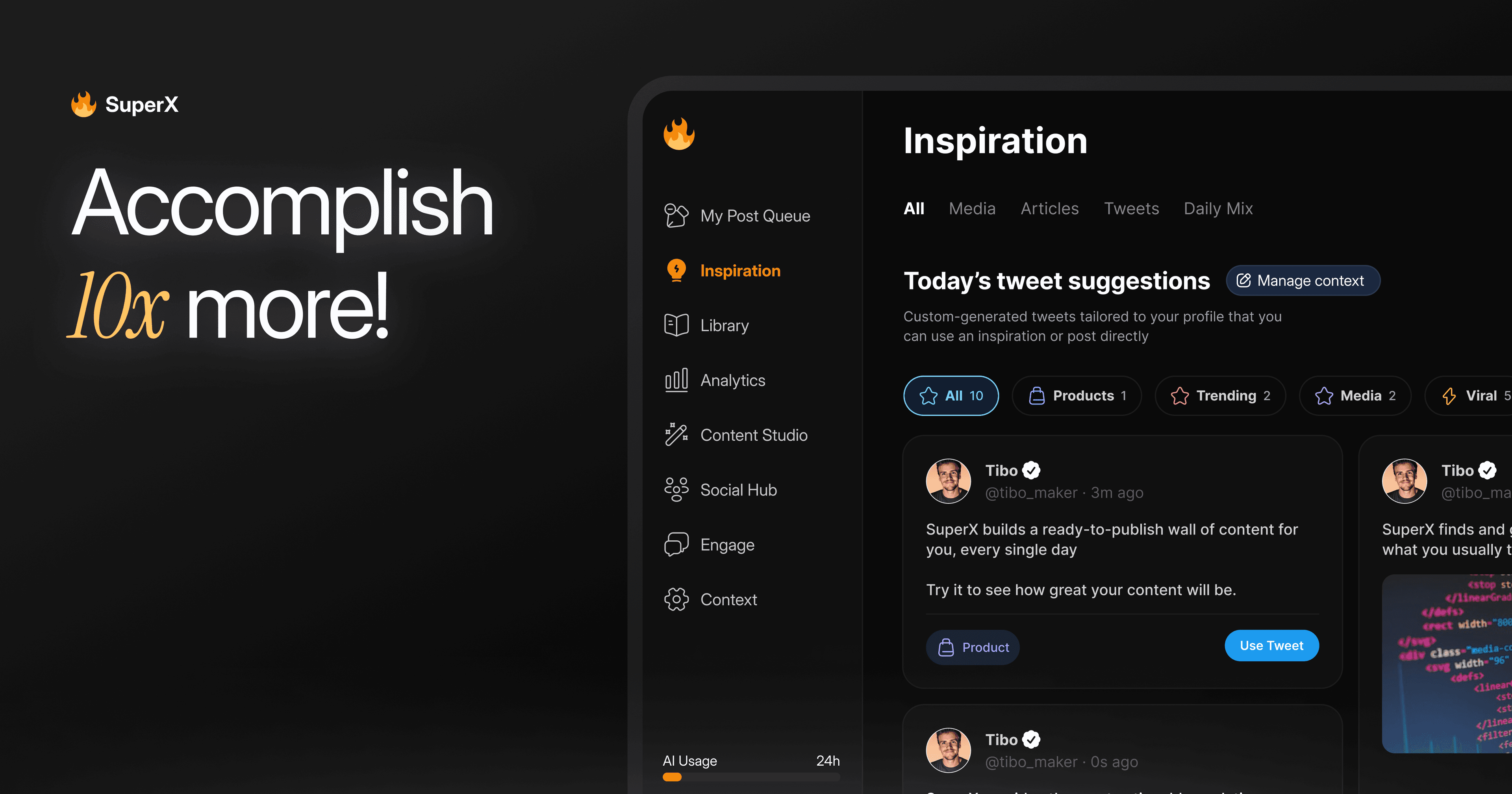 SuperX Twitter Analytics: Chrome Extension for X Growth