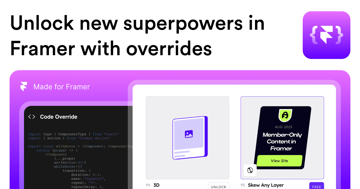 Supercharge Your Framer Projects with Framer Overrides