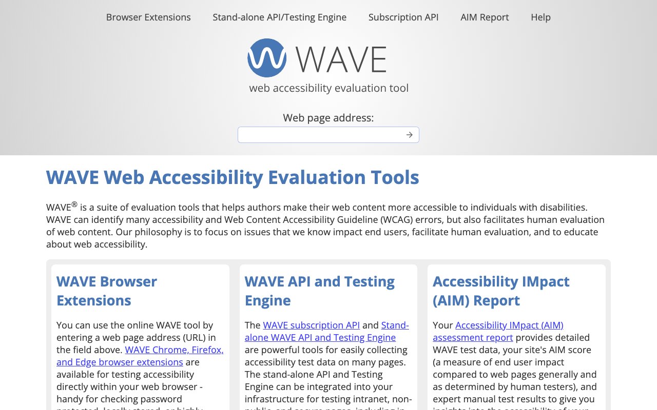 WAVE: Web accessibility evaluation tool